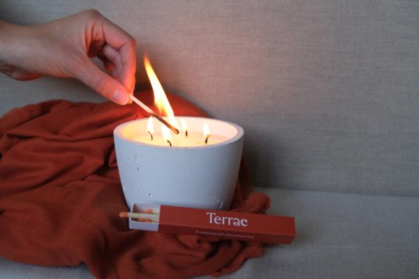Terrea bougie artisanale béton
